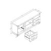 Manhattan Comfort Richmond 60" TV Stand with 2 Drawers and 4 Shelves in Grey