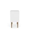 Manhattan Comfort Liberty Mid-Century Modern Nightstand 1.0 with 1 Cubby Space and 1 Drawer in White and 3D Brown Prints