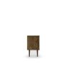 Manhattan Comfort Liberty 53.14" Mid-Century Modern TV Stand with 5 Shelves and 1 Door in Rustic Brown and Aqua Blue with Solid Wood Legs