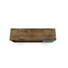 Manhattan Comfort Liberty 53.14" Mid-Century Modern TV Stand with 5 Shelves and 1 Door in Rustic Brown and Aqua Blue with Solid Wood Legs
